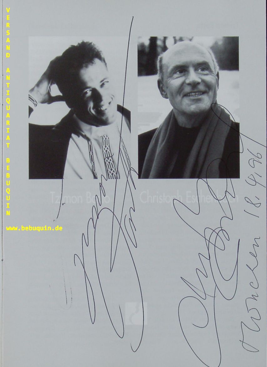 BARTO, Tzimon (Pianist) + ESCHENBACH, Chriszoph (Dirigent): - Programmheft eigenhndig von beiden Knstlern unter ihrem Portraitbild signiert.