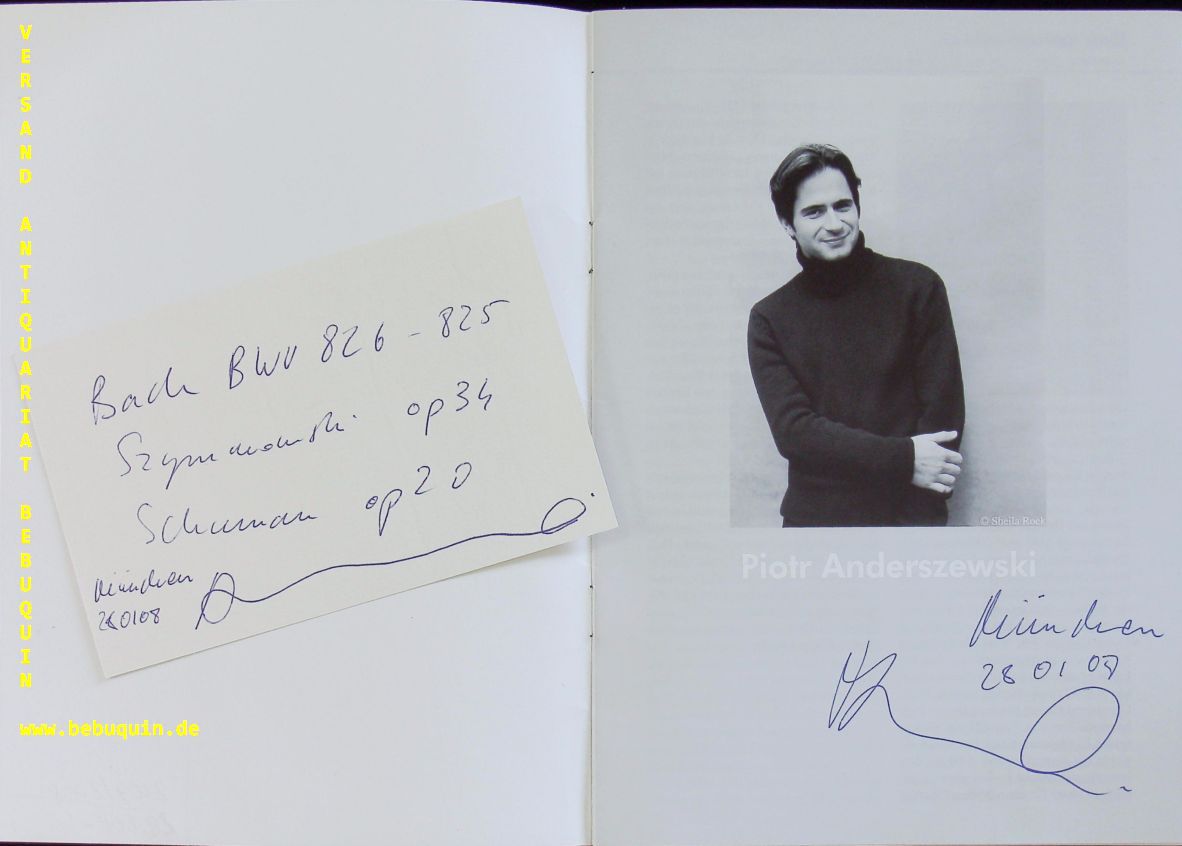 ANDERSZEWSKI, Piotr (Pianist): - eigenhndig  signierte und datierte Autogrammkarte.