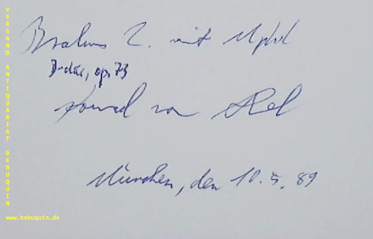 ABEL, Konrad von (Dirigent): - eigenhndig signierte und datierte Autogrammkarte.