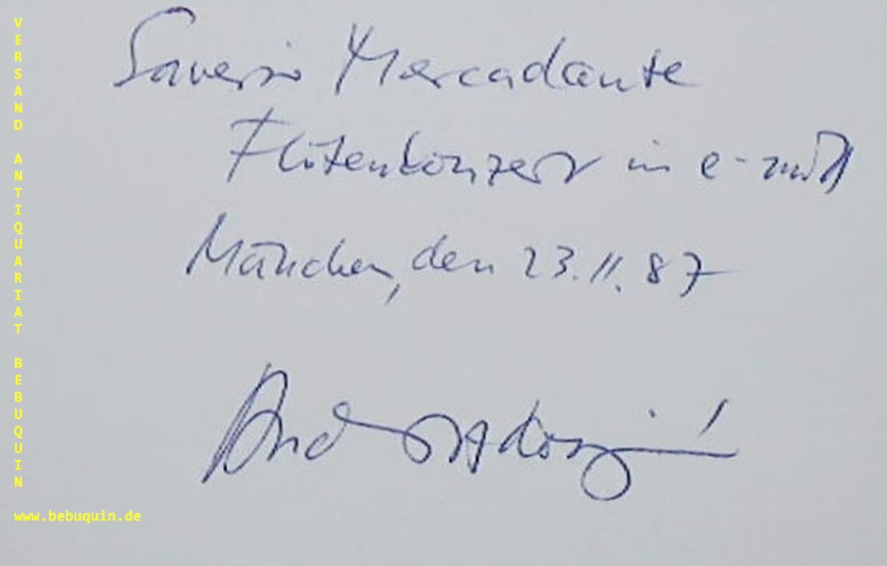ADORJAN, Andras (Fltist): - eigenhndig signierte und datierte Autogrammkarte.