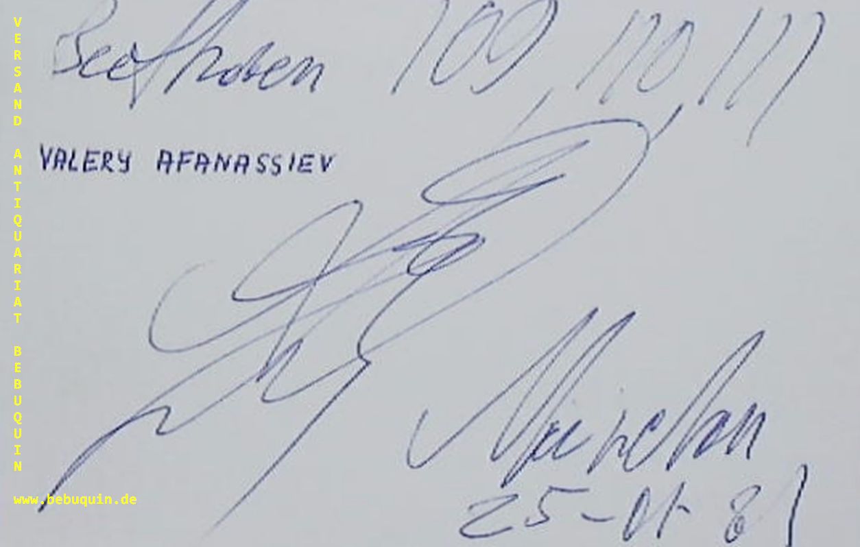 AFANASSIEV, Valery (Pianist und Romancier): - eigenhndig signierte und datierte Autogrammkarte.