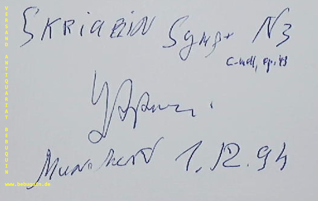 AHRONOVISCH, Yuri (Dirigent): - eigenhndig signierte und datierte Autogrammkarte.