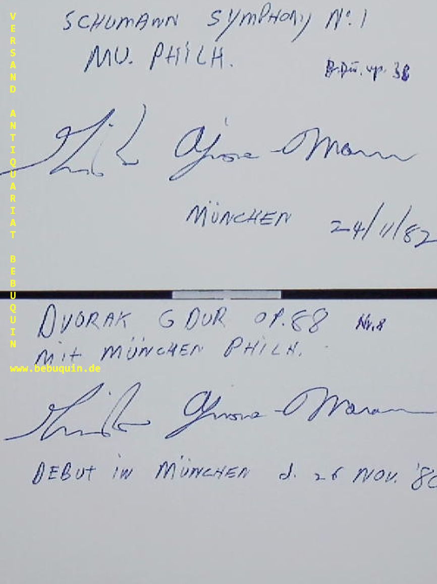AJMONE-MARSAN, Guido (Dirigent): - 2 eigenhndig  signierte und datierte Autogrammkarten.