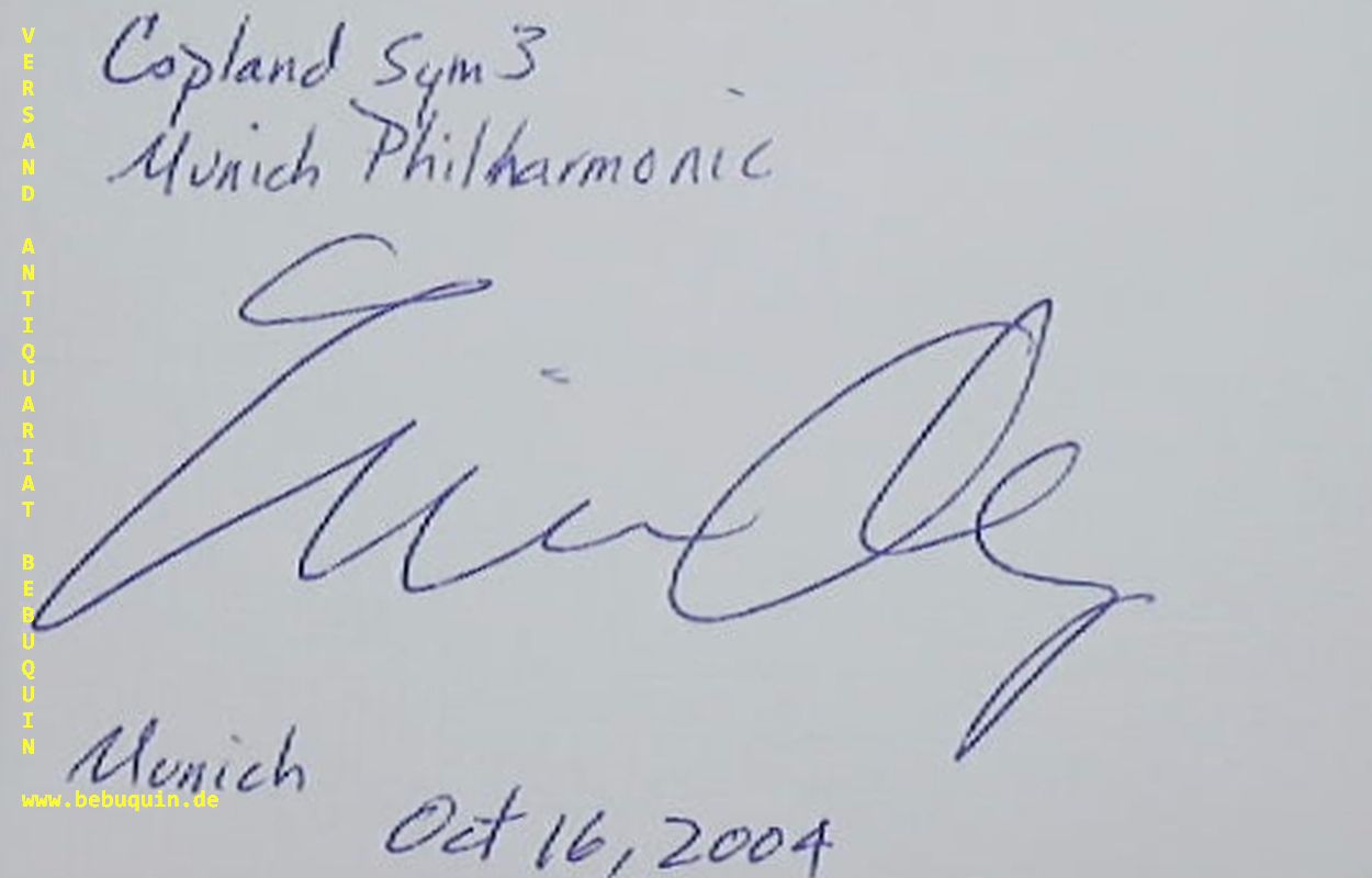 ALSOP, Marin (Dirigentin): - eigenhndig  signierte und datierte Autogrammkarte.