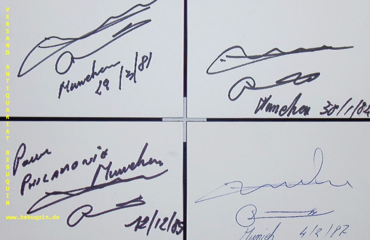 ANDRE, Maurice (Trompeter): - 5 eigenhndig signierte und datierte Autogrammkarten.