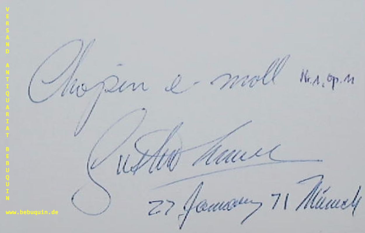 ANIEVAS, Augustin (Pianist): - eigenhndig  signierte und datierte Autogrammkarten.