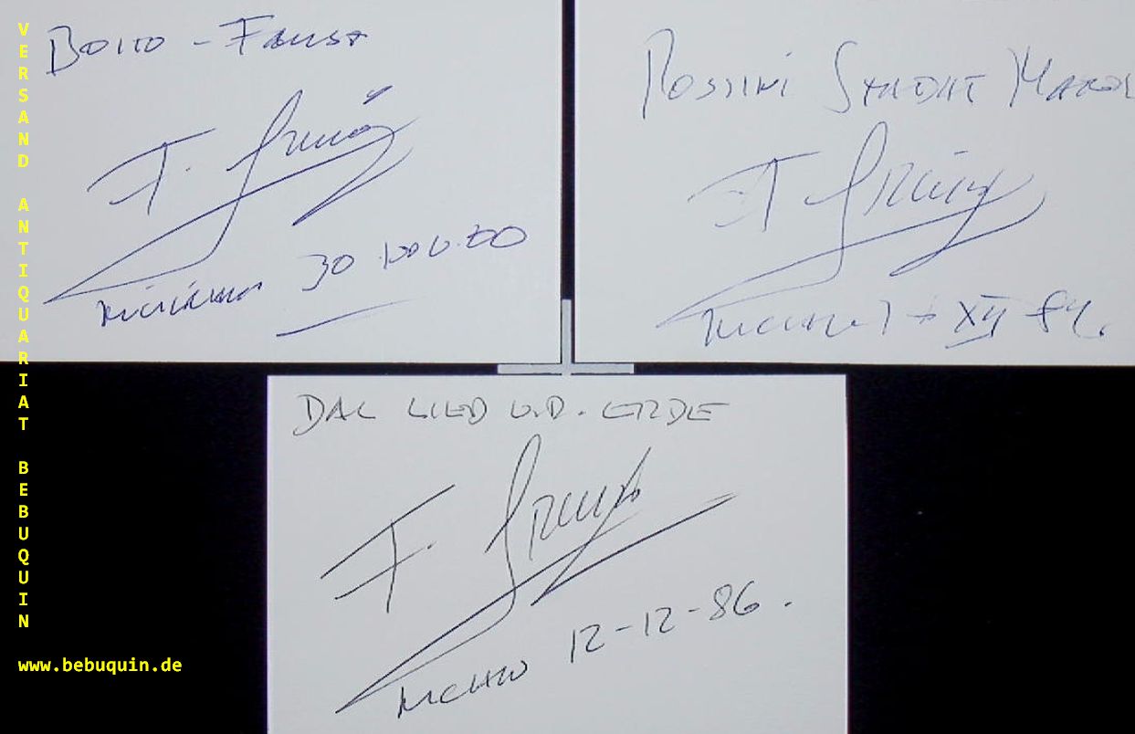 ARAIZA, Francisco (Tenor): - 3 eigenhndig  signierte und datierte Autogrammkarten.