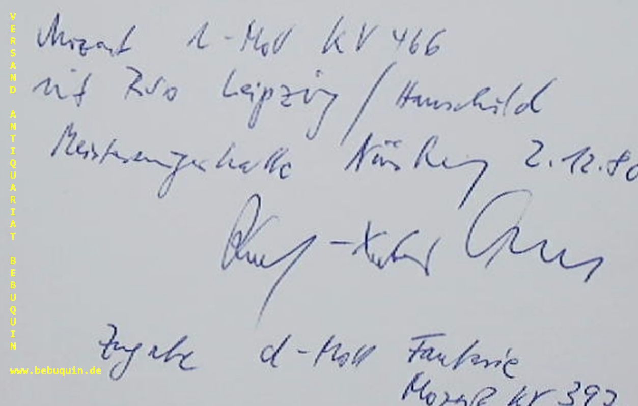 ARENS, Rolf-Dieter (Pianistin): - eigenhndig  signierte und datierte Autogrammkarten.