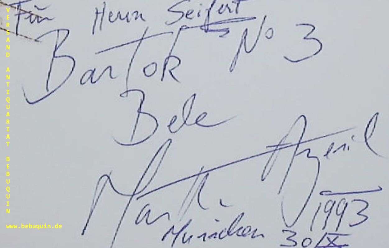ARGERICH, Martha (Pianistin): - eigenhndig signierte und datierte Autogrammkarte. Fr Herrn Seifert. Bartok No 3 Bele.