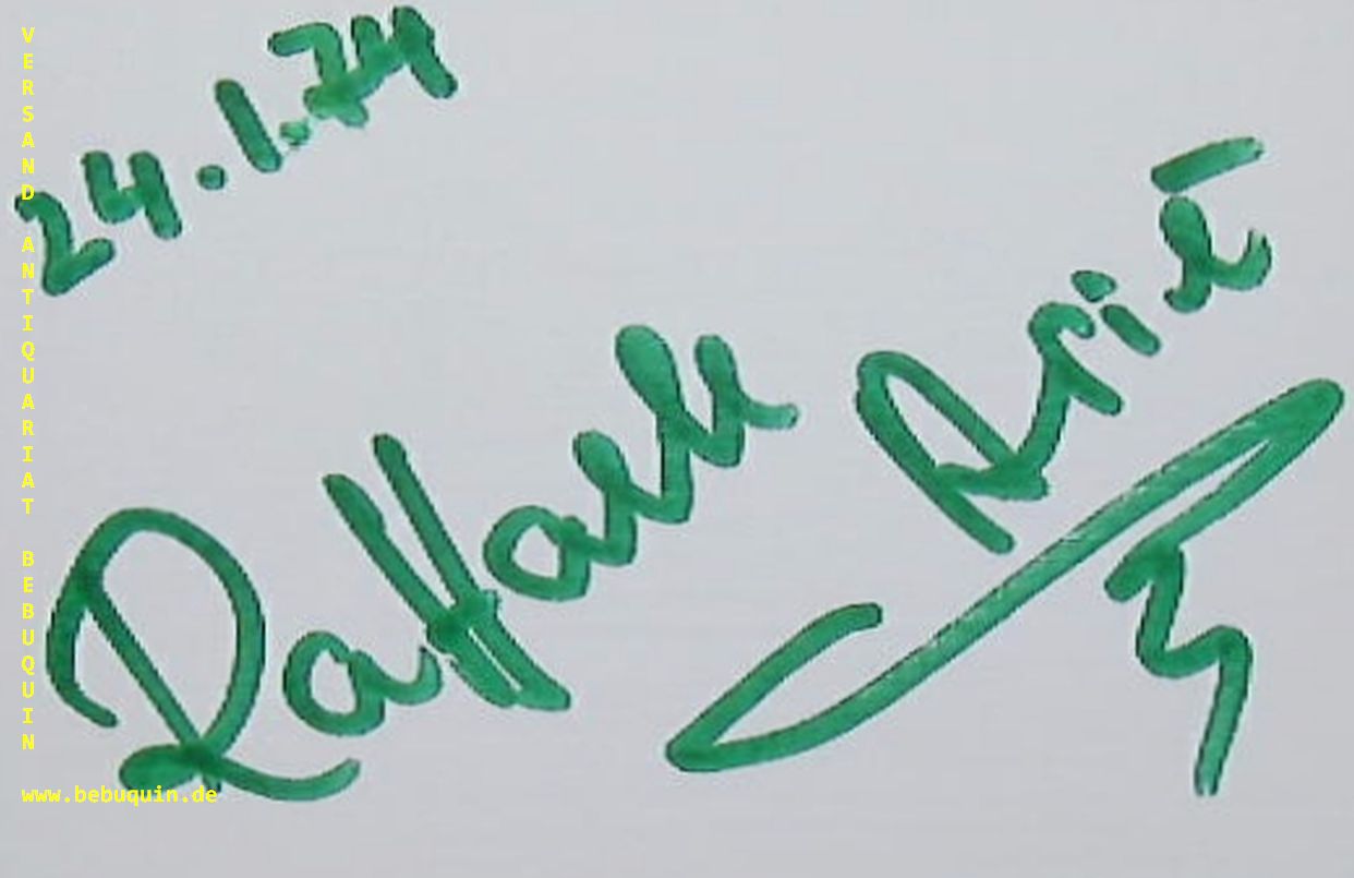 ARIE, Raffaele (Bass): - eigenhndig signierte und datierte Autogrammkarte mit grnem Stift.