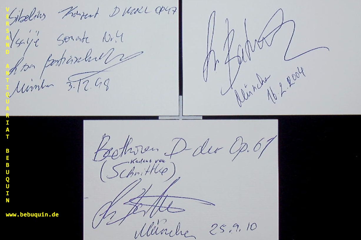 BATIASHVILI, Lisa (Violinistin): - 3 eigenhndig signierte und datierte Autogrammkarten.