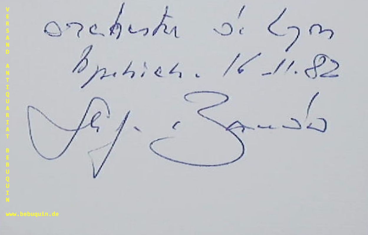 BAUDO, Serge (Dirigent): - eigenhndig signierte und datierte Autogrammkarte: Orchestre de Lyon.