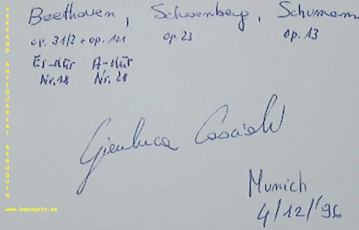 CASCIOLI, Gianluca (Dirigent)): - eigenhndig signierte und datierte Autogrammkarte.