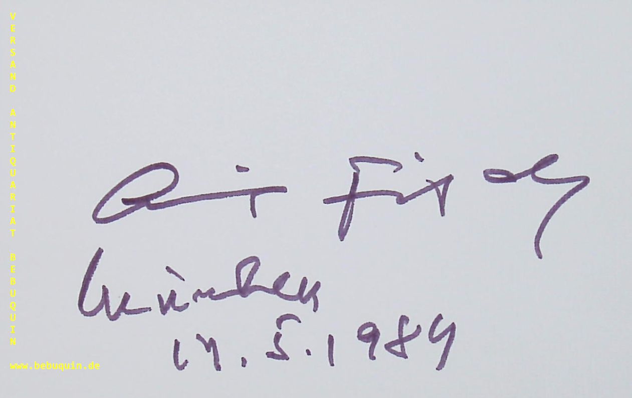 FISCHER, Annie (Pianistin): - eigenhndig  signierte und datierte Autogrammkarte.