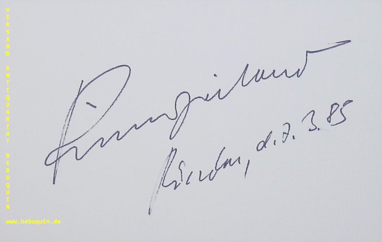 FISCHER-DIESKAU, Dietrich (Bariton): - eigenhndig signierte und datierte Autogrammkarte.