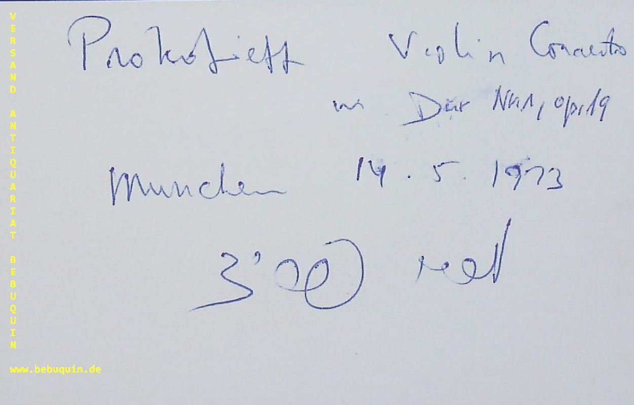 FRIED, Miriam (Violinistin): - eigenhndig  signierte und datierte Autogrammkarte.