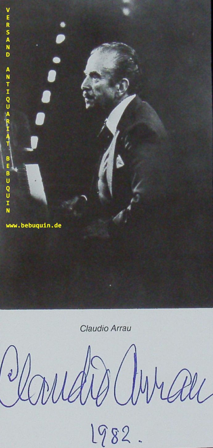 ARRAU, Claudio (Pianist): - eigenhndig signiertes und datiertes Portrait aus Programmheft.