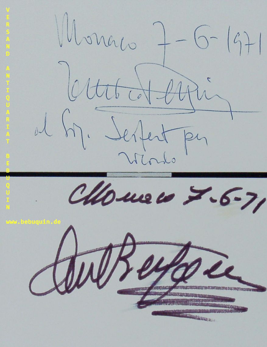BERGONZI, Carlo (Tenor): - eigenhndig signiertes Autogrammkarte.
