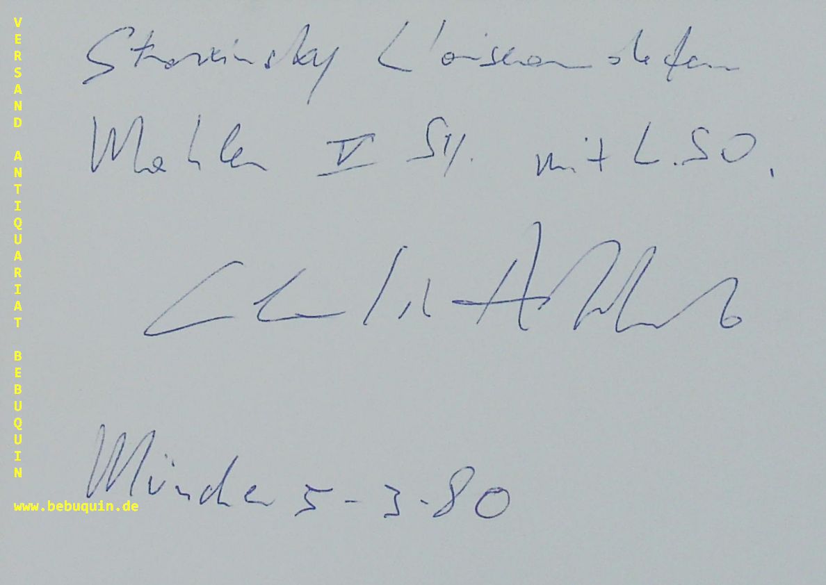 ABBADO, Claudio (Dirigent): - eigenhndig signierte und datierte Autogrammkarte.