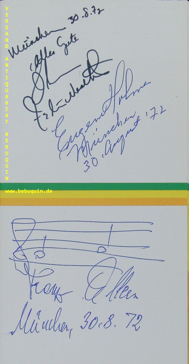 ALLERS, Franz  (Dirigent) + HOLMES, Eugene (Bariton) + WEATHERS, Felicia (Sopran): - eigenhndig signiertes und datiertes Programmheft von Porgy and Bess mit einem eigenhndigen Notenzitat des Dirigenten.