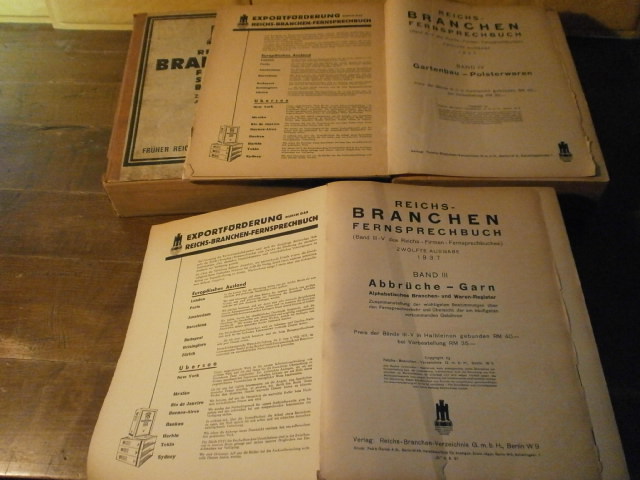  - REICHS-BRANCHEN-FERNSPRECHBUCH 1937.-  (Band III - V des Reichs-Firmen-Fernsprechbuches).