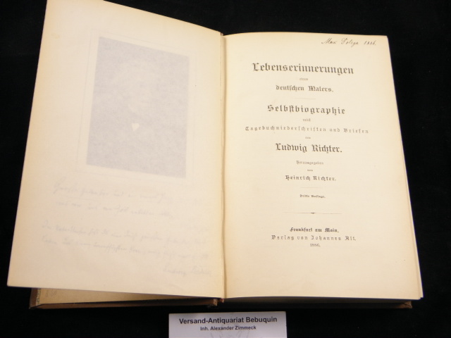 RICHTER, Ludwig: - Lebenserinnerunge eines deutschen Malers. Selbstbiographie nebst Tagebuchniederschriften und Briefen. Hrsg. von Heinrich Richter.