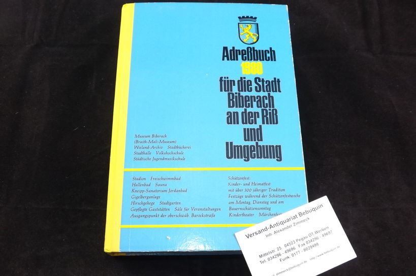 BIBERACH.- - ADRESSBUCH DER STADT BIBERACH AN DER RISS 1980.-  Mit den Gemeinden: Mittelbiberach, Ummendorf, Warthausen nach dem Stand vom Mai 1980.