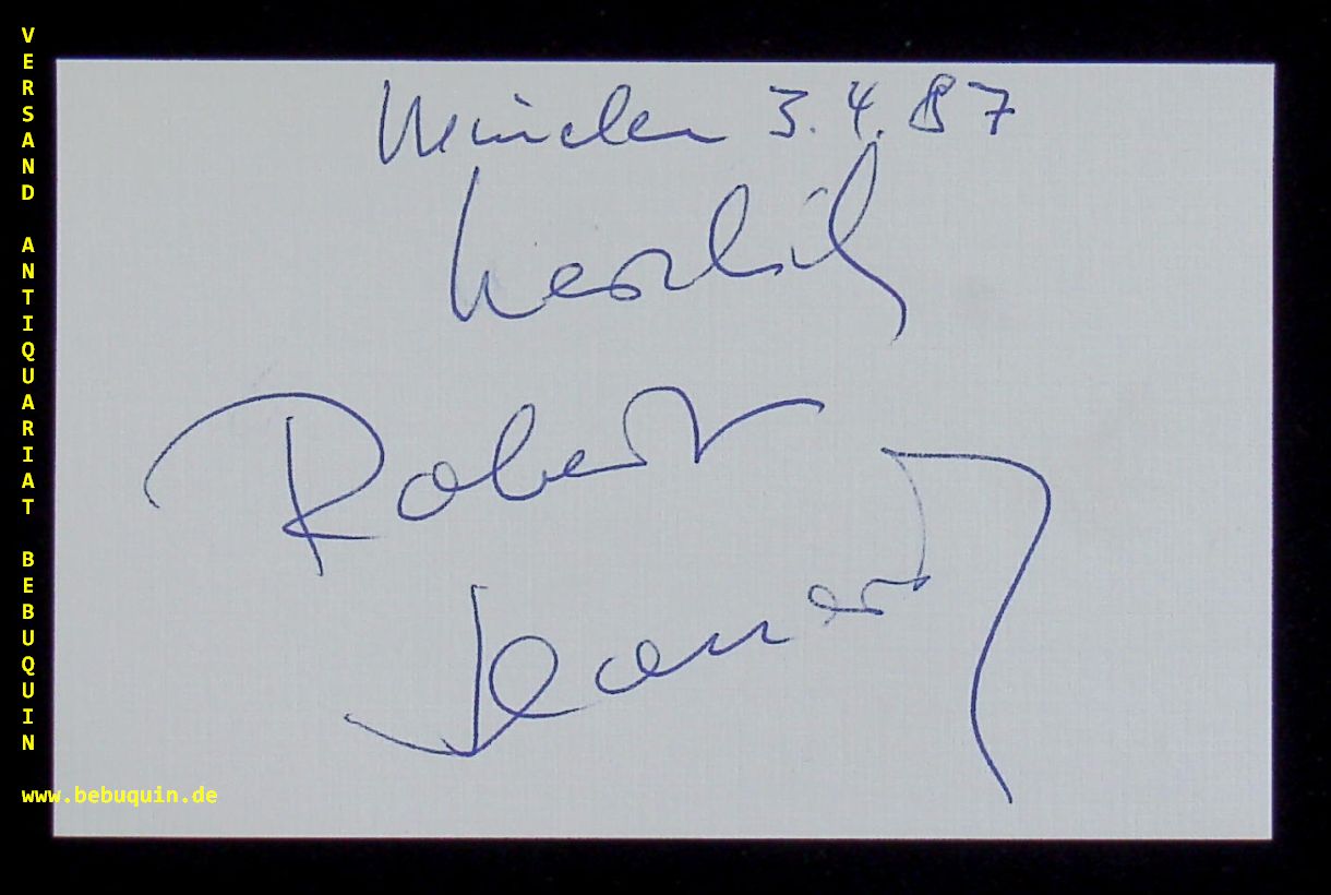 LEONARDY, Robert (Pianist): - eigenhndig signierte und datierte Autogrammkarte. Mnchen Debut.