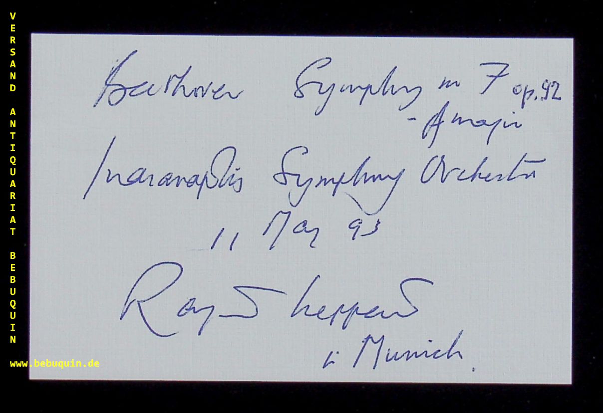 LEPPARD, Raymond (Dirigent): - eigenhndig signierte und datierte Autogrammkarte.