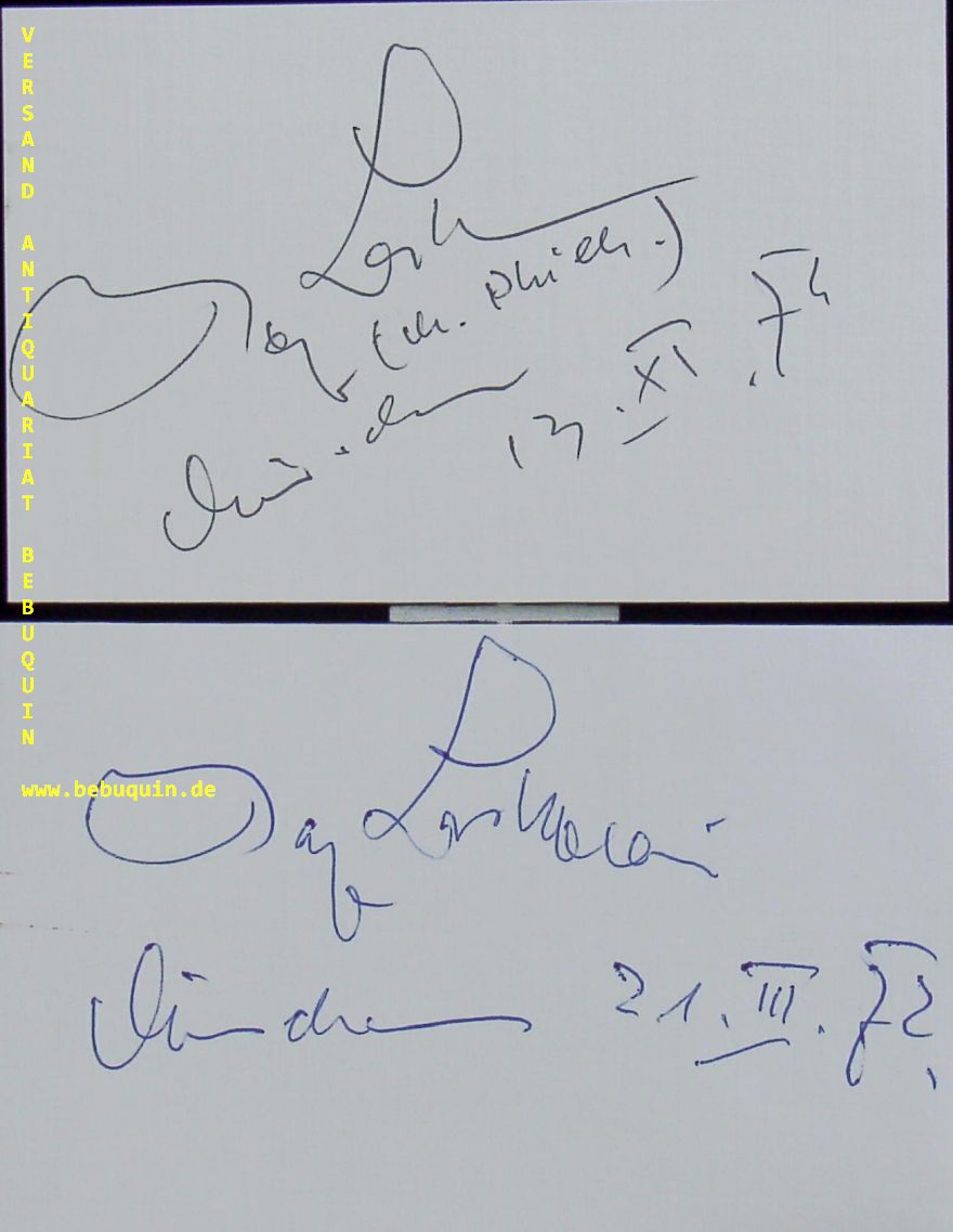 LESKOVIC, Bogo (Dirigent): - 2 eigenhndig signierte und datierte Autogrammkarte.
