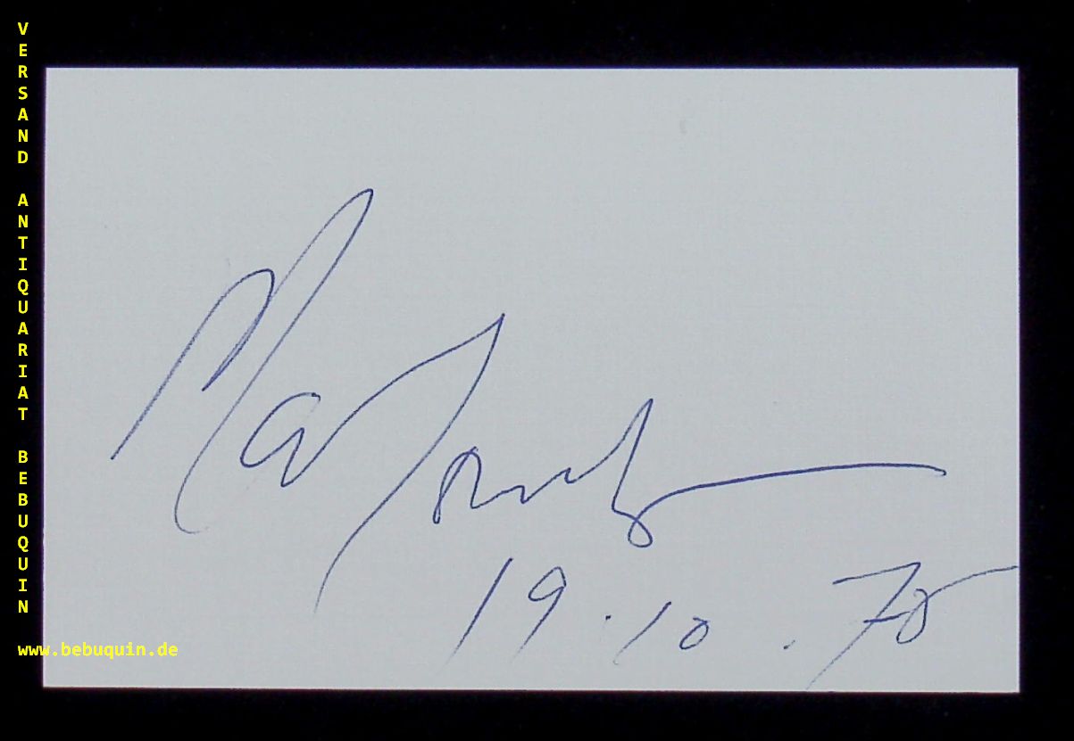 AMADEUS QUARTET.-  LOVETT, Martin (Cellist): - eigenhndig signierte und datierte Autogrammkarte.