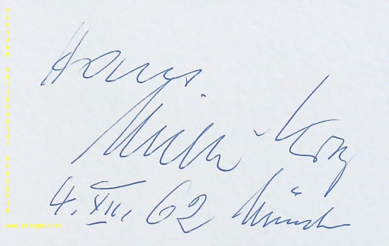 MLLER-KRAY, Hans (Dirigent): - eigenhndig signierte und datierte Autogrammkarte.