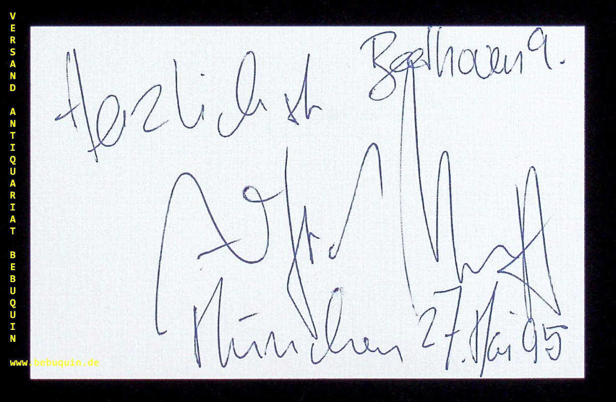 MUFF, Alfred (Bass): - eigenhndig signierte und datierte Autogrammkarte.