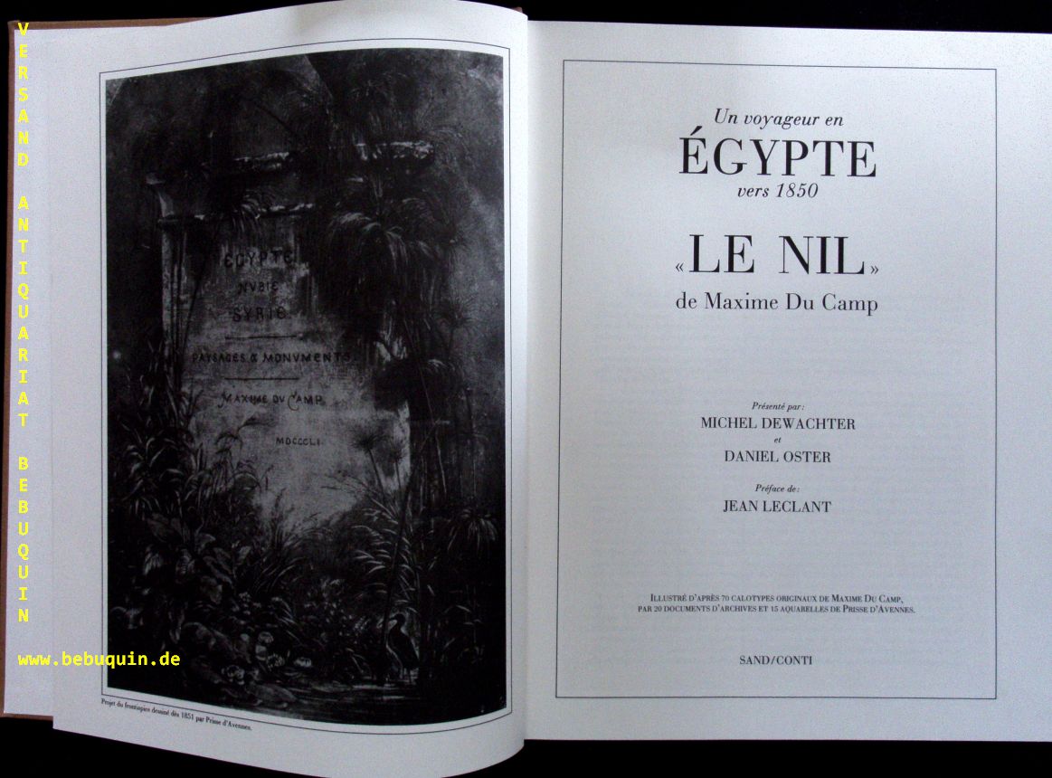 AFRIKA.-  DU CAMP, Maxime: - Un voyageur en Egypte vers 1850. 