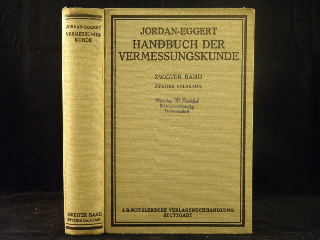 GEOLOGIE.-  JORDAN  + REINHERTZ: - Handbuch der Vermessungstechnik. 2. Band: Hhenmessungen, Tachymetrie, Photogrametrien und Absteckungen.