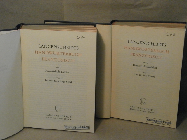 FRANZSISCH.- WILHELM, Kurt: - Langenscheidts Handwrterbuch Franzsisch. Franzsisch - Deutsch / Deutsch - Franzsisch.
