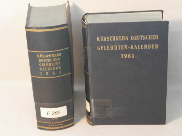 KRSCHNERS DEUTSCHER GELEHRTEN - KALENDER 1961.- - Hrsg. von Werner Schuder.