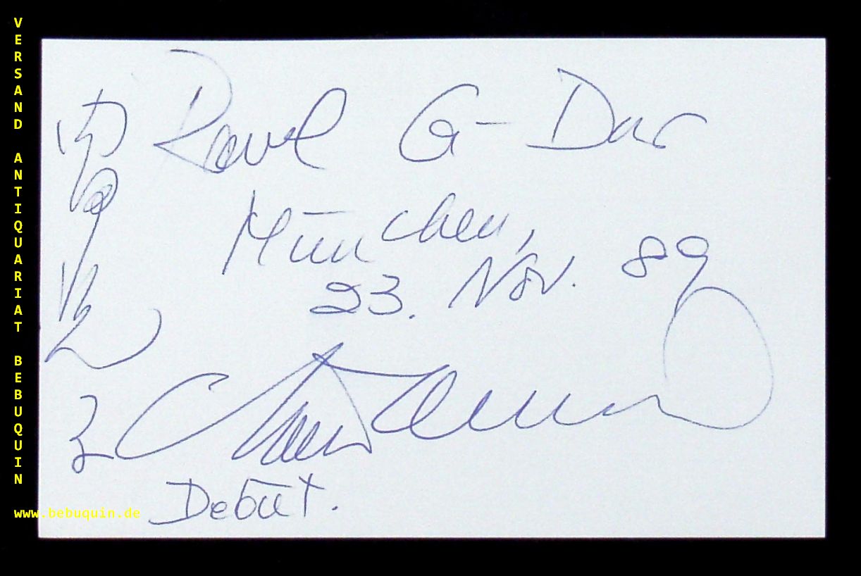 UCHIDA, Mitsuko (Pianist): - eigenhndig  signierte und datierte Autogrammkarte.