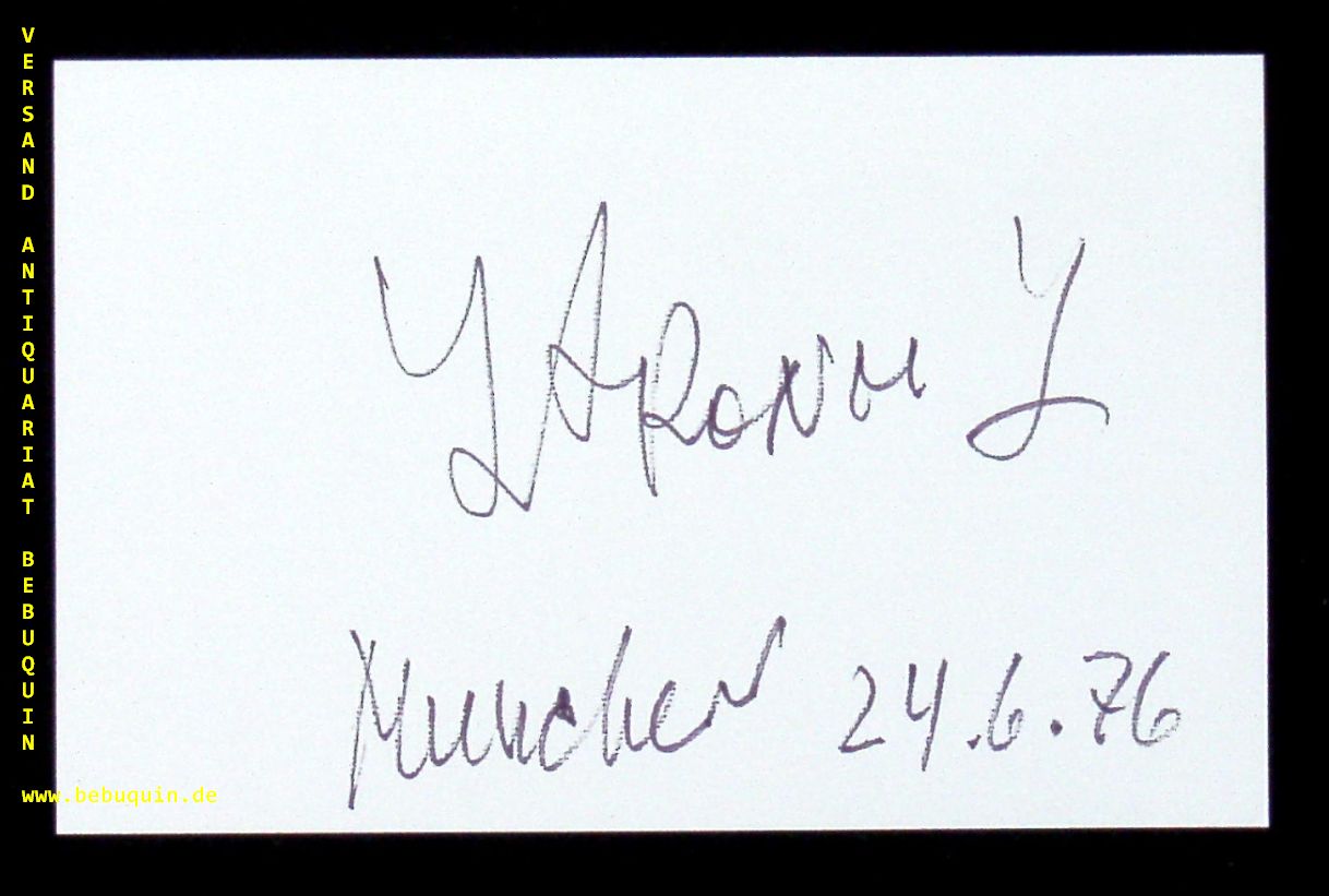 ARONOVICH, Yuri (Dirigent): - eigenhndig signierte und datierte Autogrammkarte.
