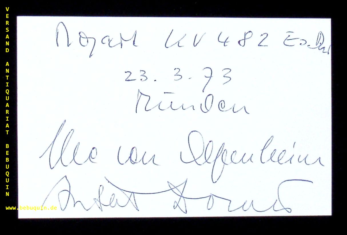 ALPENHEIM, Ilse von (Pianistin) + DORATI, Amtal (Dirigent): - eigenhndig signierte und datierte Autogrammkarte.