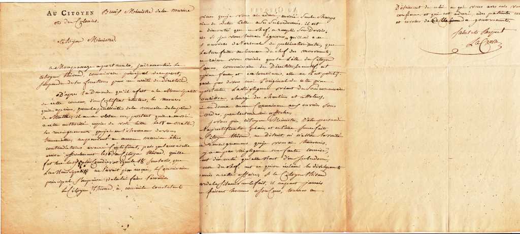 LACROSSE, Jean-Baptiste-Raymond (1761-1829), Admiral: - Signierter Brief an den Marineminister BRUIX.